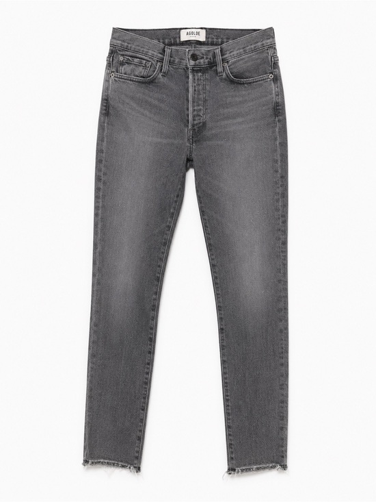 Agolde Denim - Agolde Washed Charcoal High-Rise Skinny Jeans